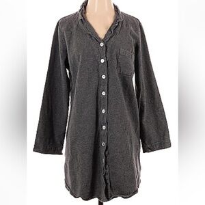 Coyuchi Soft Grey Organic Cotton Button Top